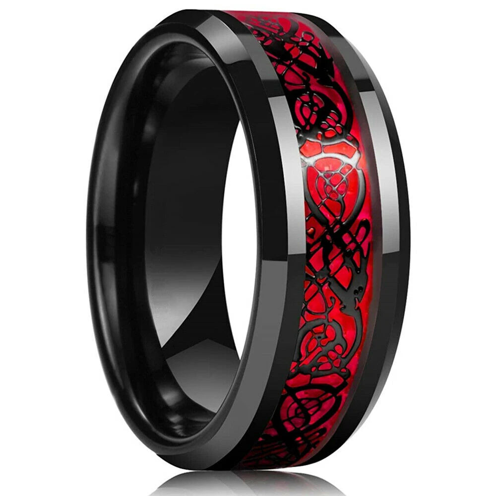 Men’s 8mm Black Titanium Wedding Ring - Jeglowstore