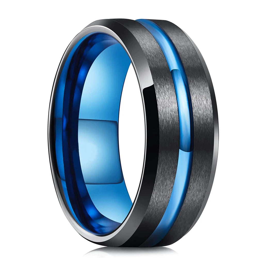 Men’s 8mm Black Titanium Wedding Ring - Jeglowstore