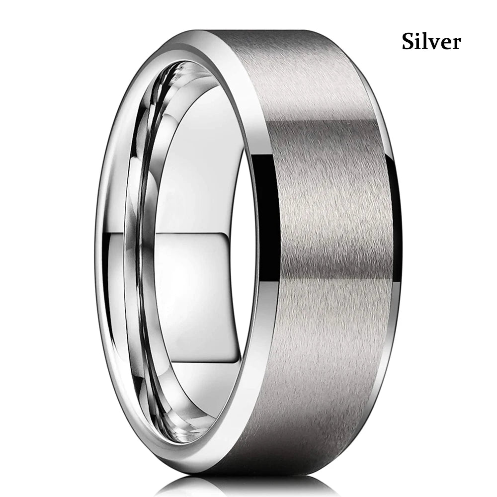 Men’s 8mm Black Titanium Wedding Ring - Jeglowstore