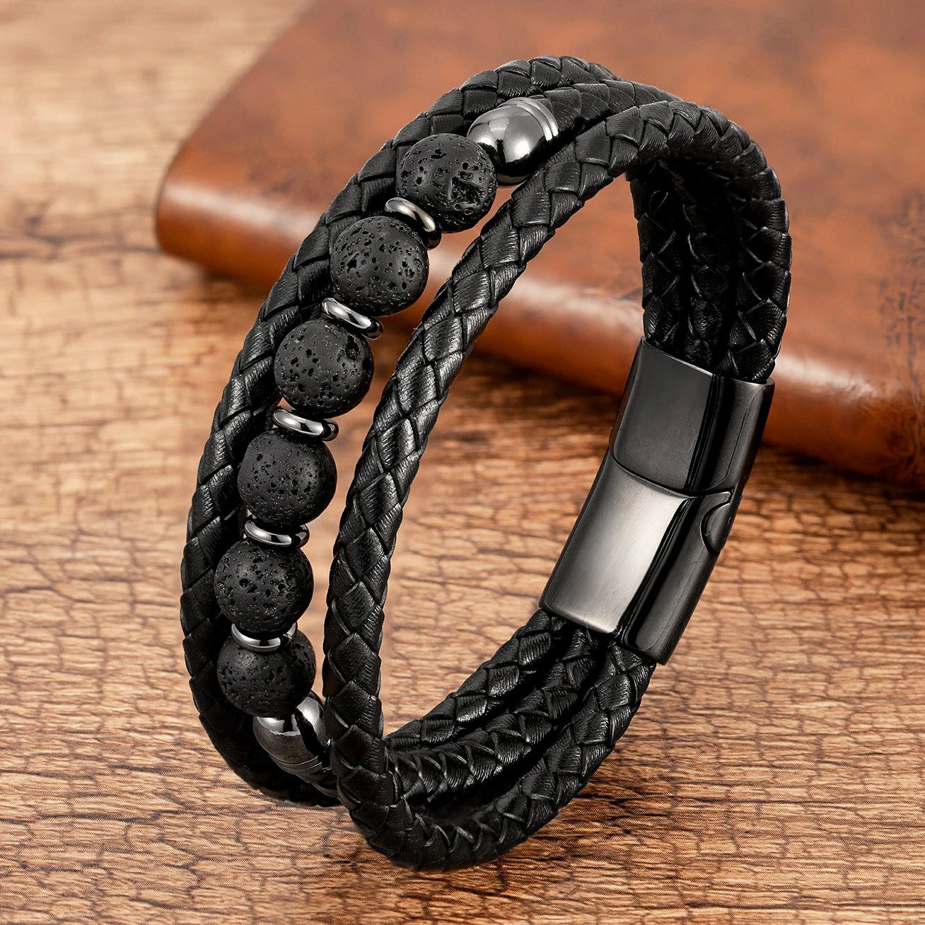 Trendy Multilayer Leather Bead Bracelet - Jeglowstore