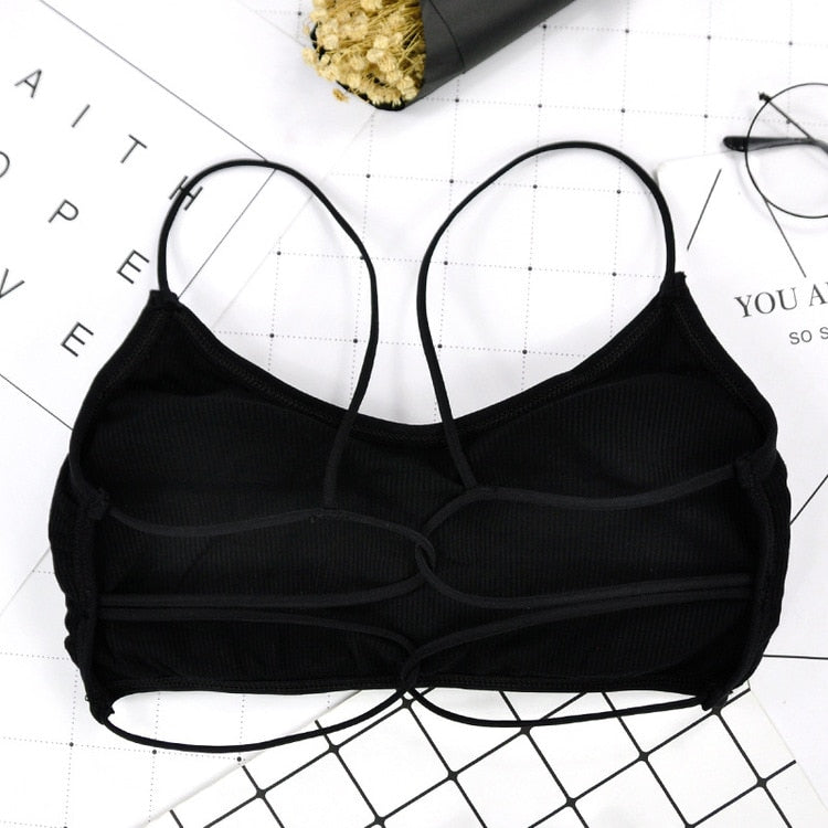 Thin Strape Yoga Sports Bra, Breathable Comfortable Workout Top Bra Without Steel Ring,Sexy Beauty Back Sports Bra for Women Gym