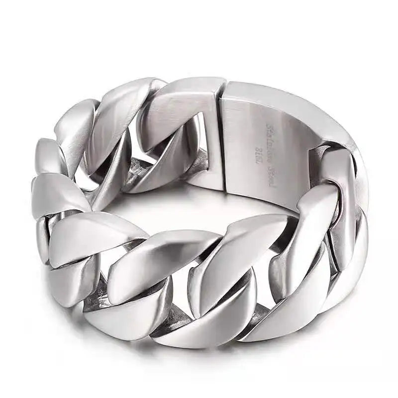 Silver Tone Cuban Curb Bracelet - Jeglowstore