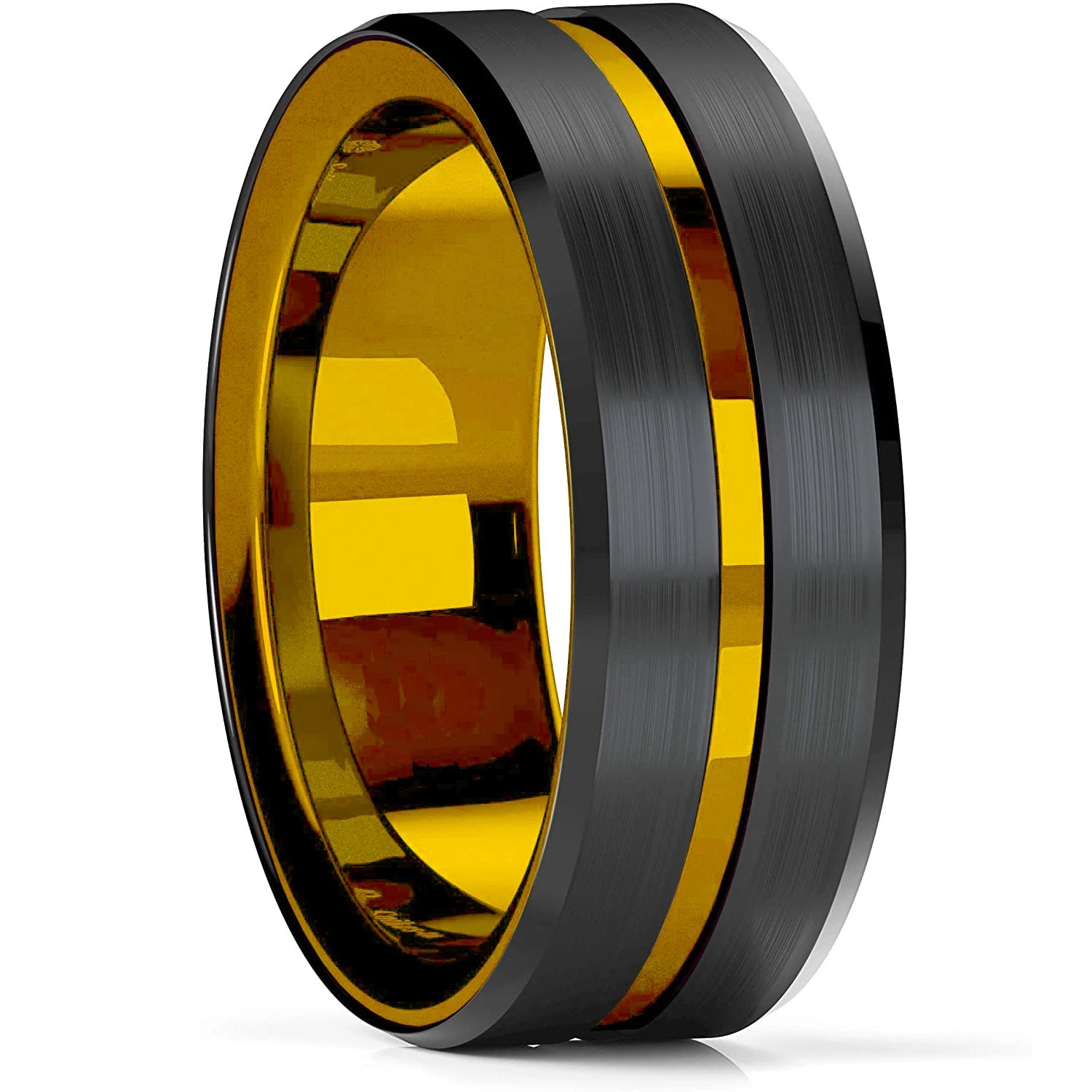 Men’s 8mm Black Titanium Wedding Ring - Jeglowstore