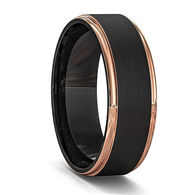 Men’s 8mm Black Titanium Wedding Ring - Jeglowstore