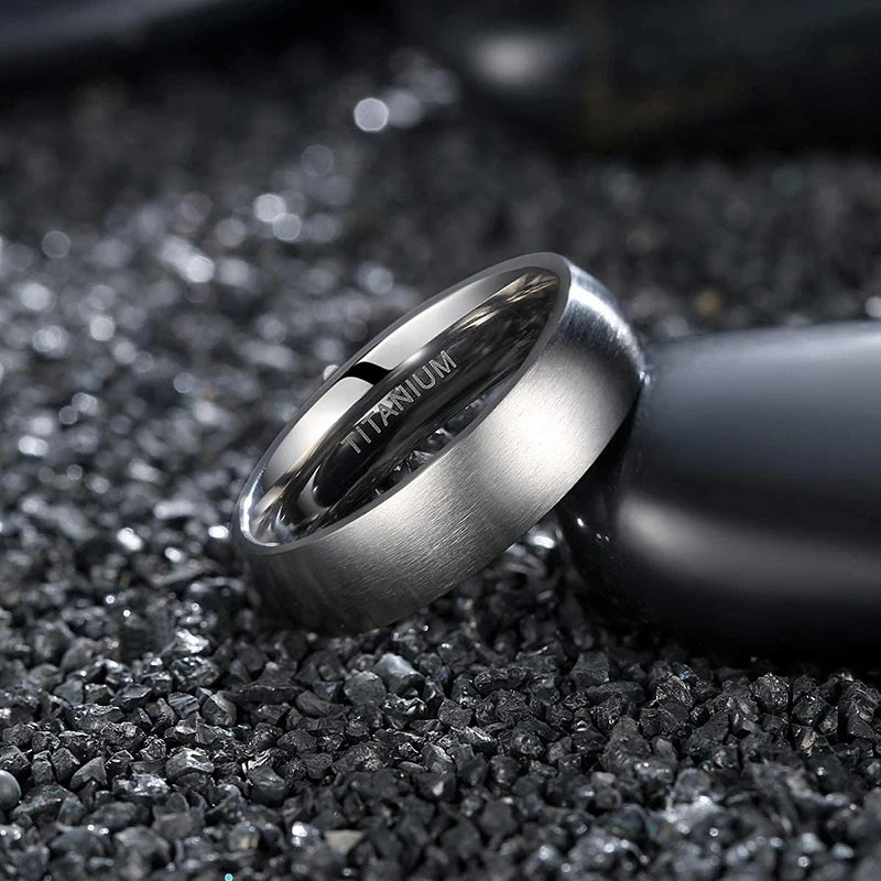 Tigrade Brushed Titanium Wedding Ring - Jeglowstore