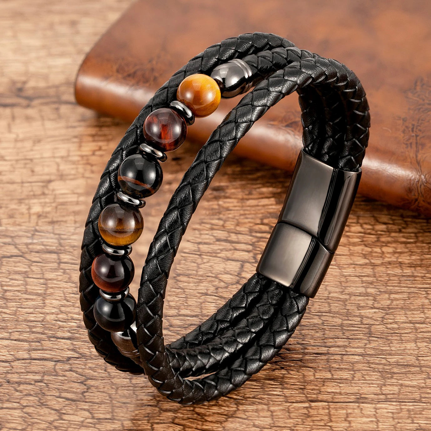 Trendy Multilayer Leather Bead Bracelet - Jeglowstore