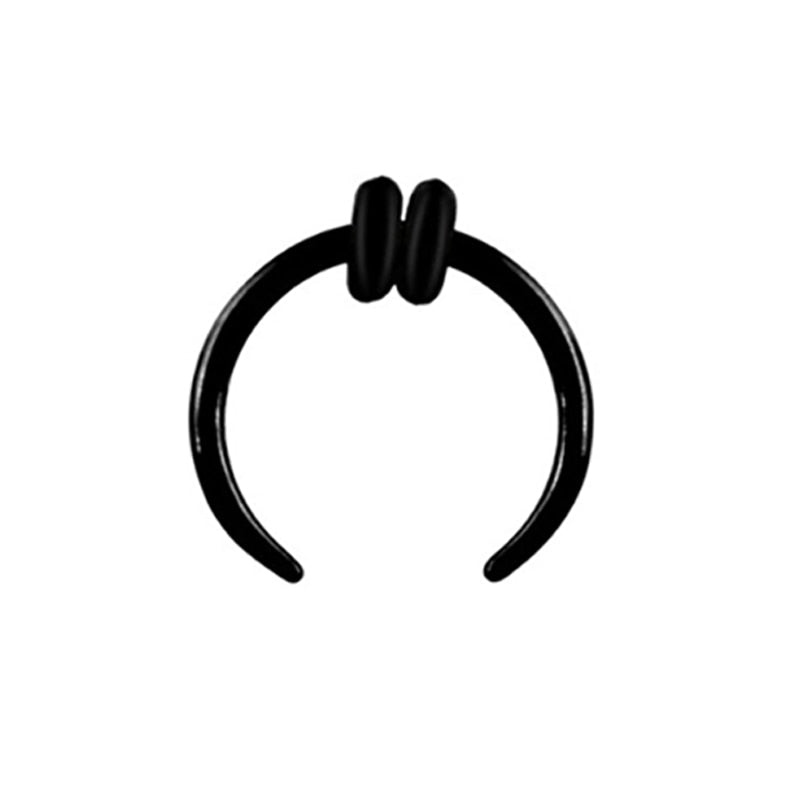 1pc Surgical Steel OX Horn Vintage Nose Septum Ring Hoop Ear Clicker Horseshoe Ear Taper Piercing Earring Body Jewelry 16G & 14G