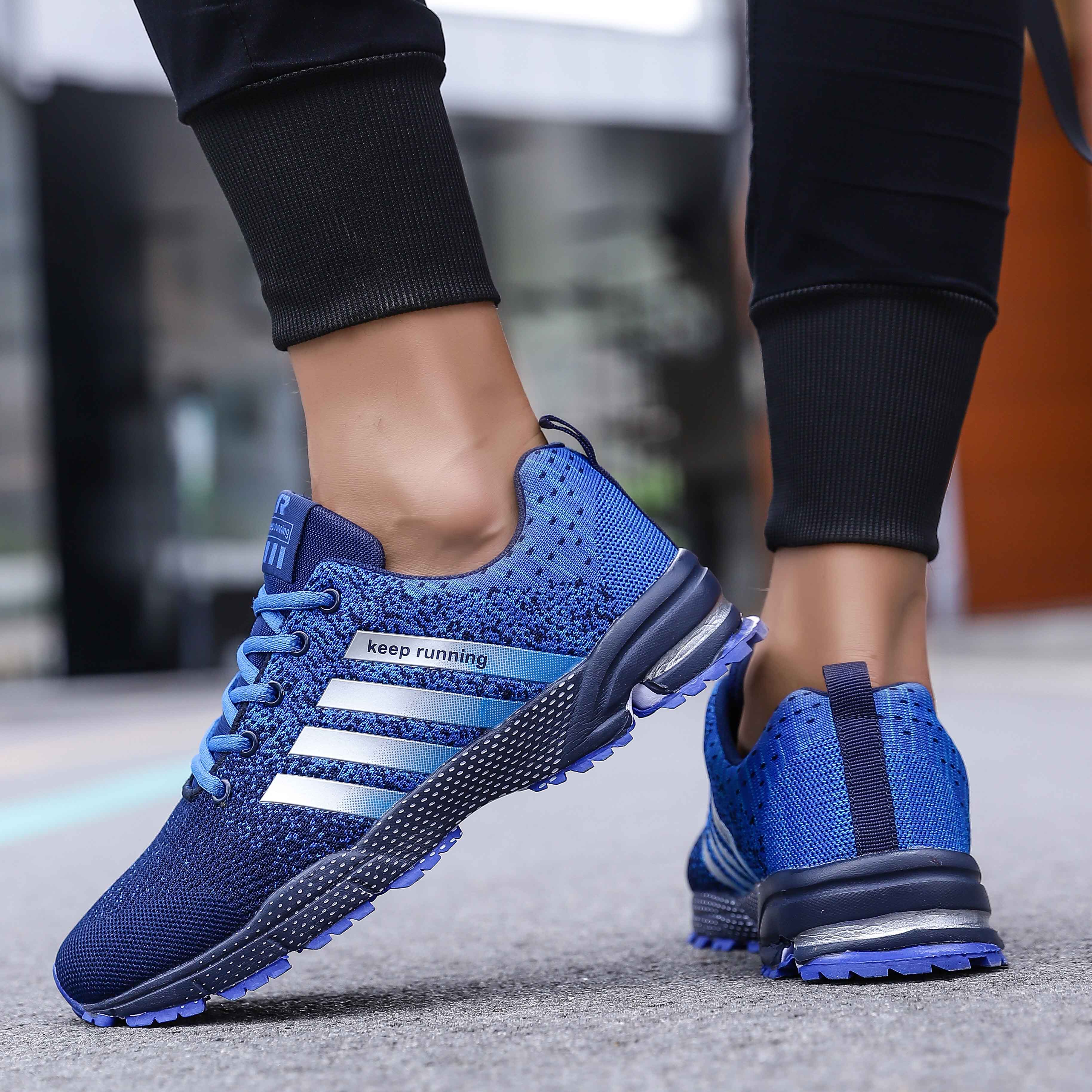 Womens Running Shoes Lightweight Breathable Massage Male Sneakers Outdoor Jogging Walking Athletic Training Footwears For Man
