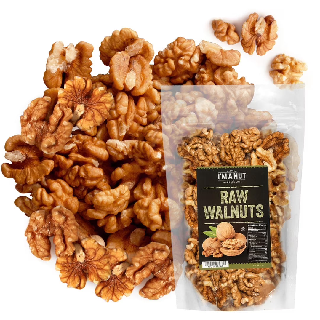 California Raw Shelled Walnuts-16 oz-Halves and Pieces
