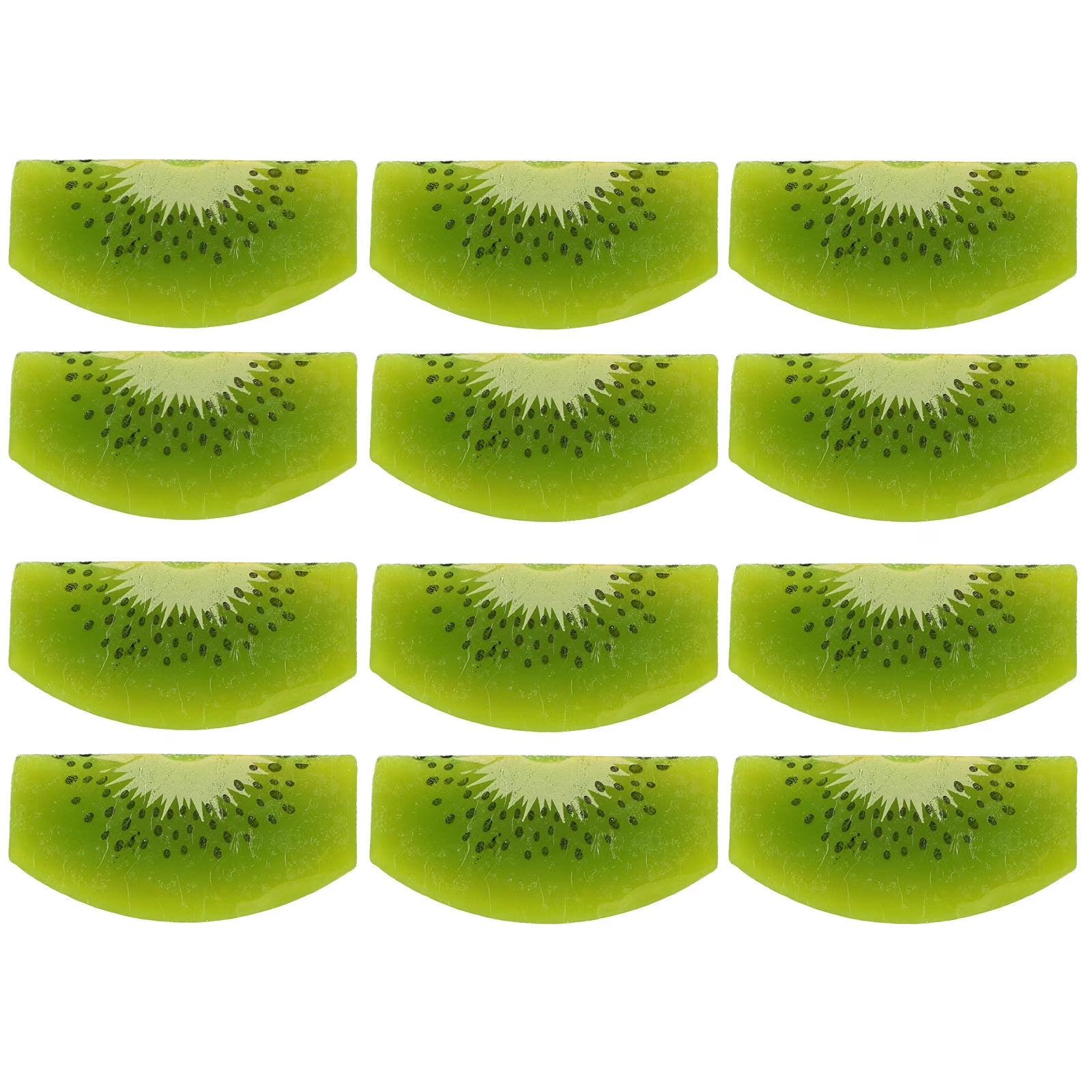 LOLIPPYY 12Pcs Lifelike Kiwi Slice Ornament Green Faux Fruit