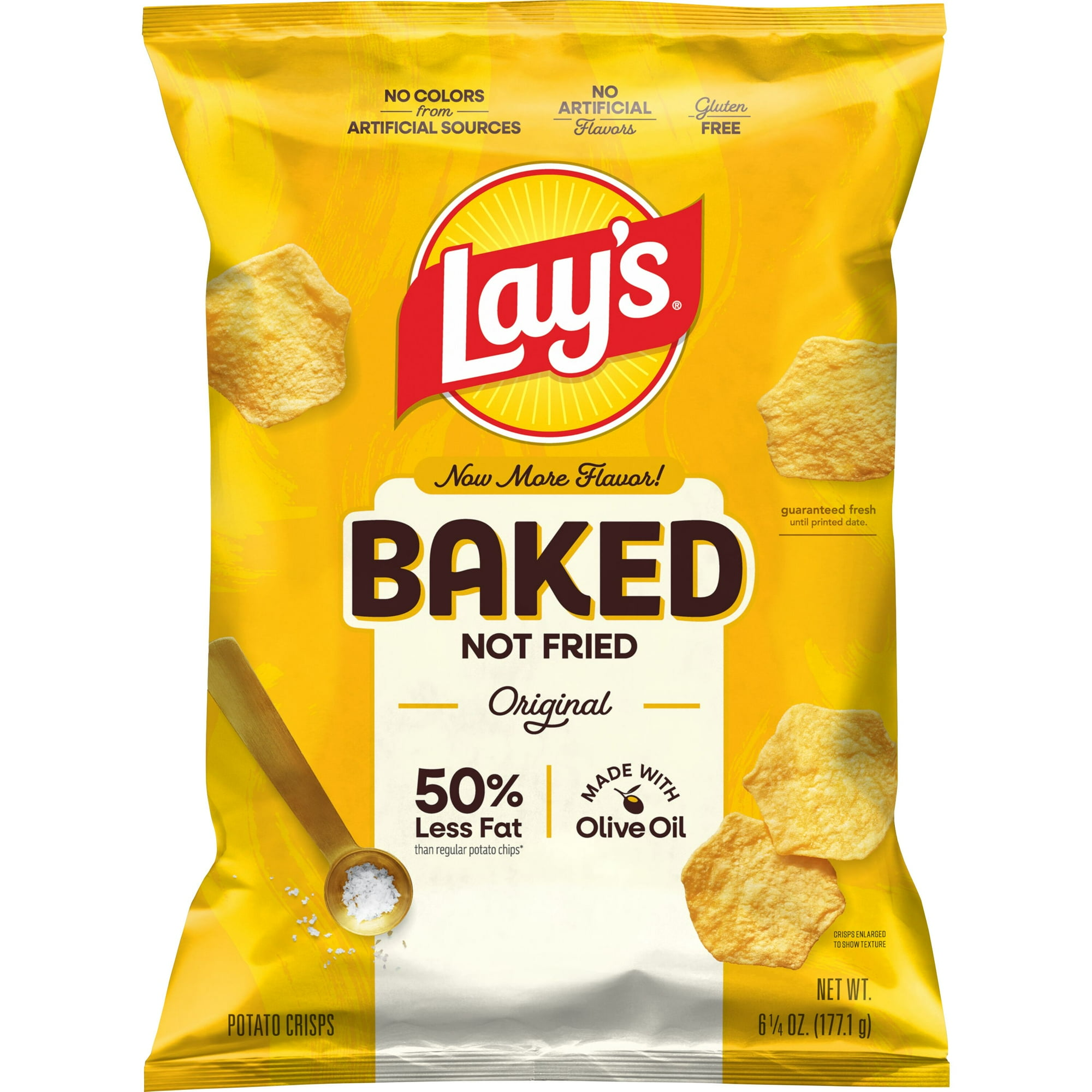 Baked Lay’s 50% Less Fat Original Potato Chips Bag, 6.25 oz