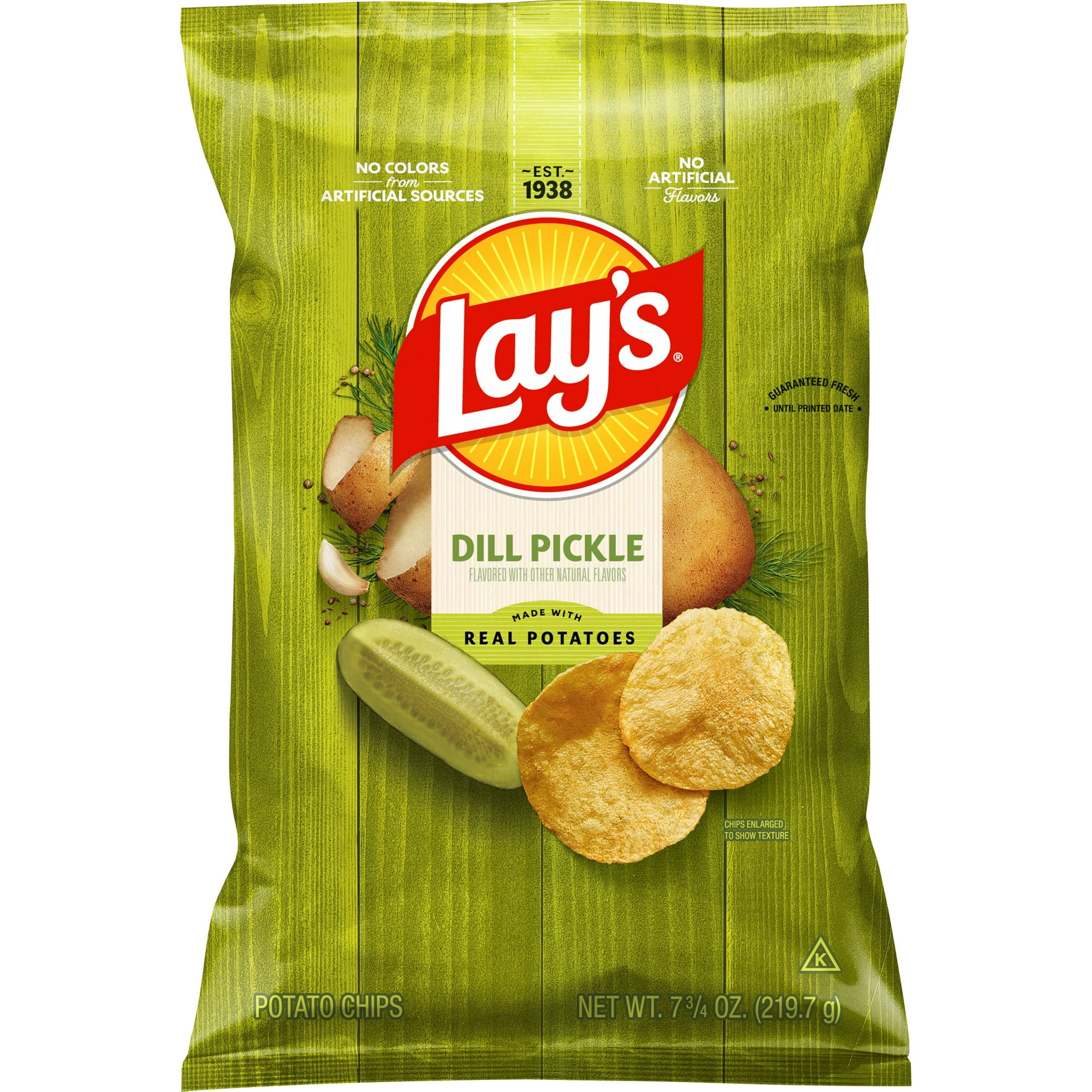 Lay's Dill Pickle Potato Snack Chips, 7.75 oz Bag