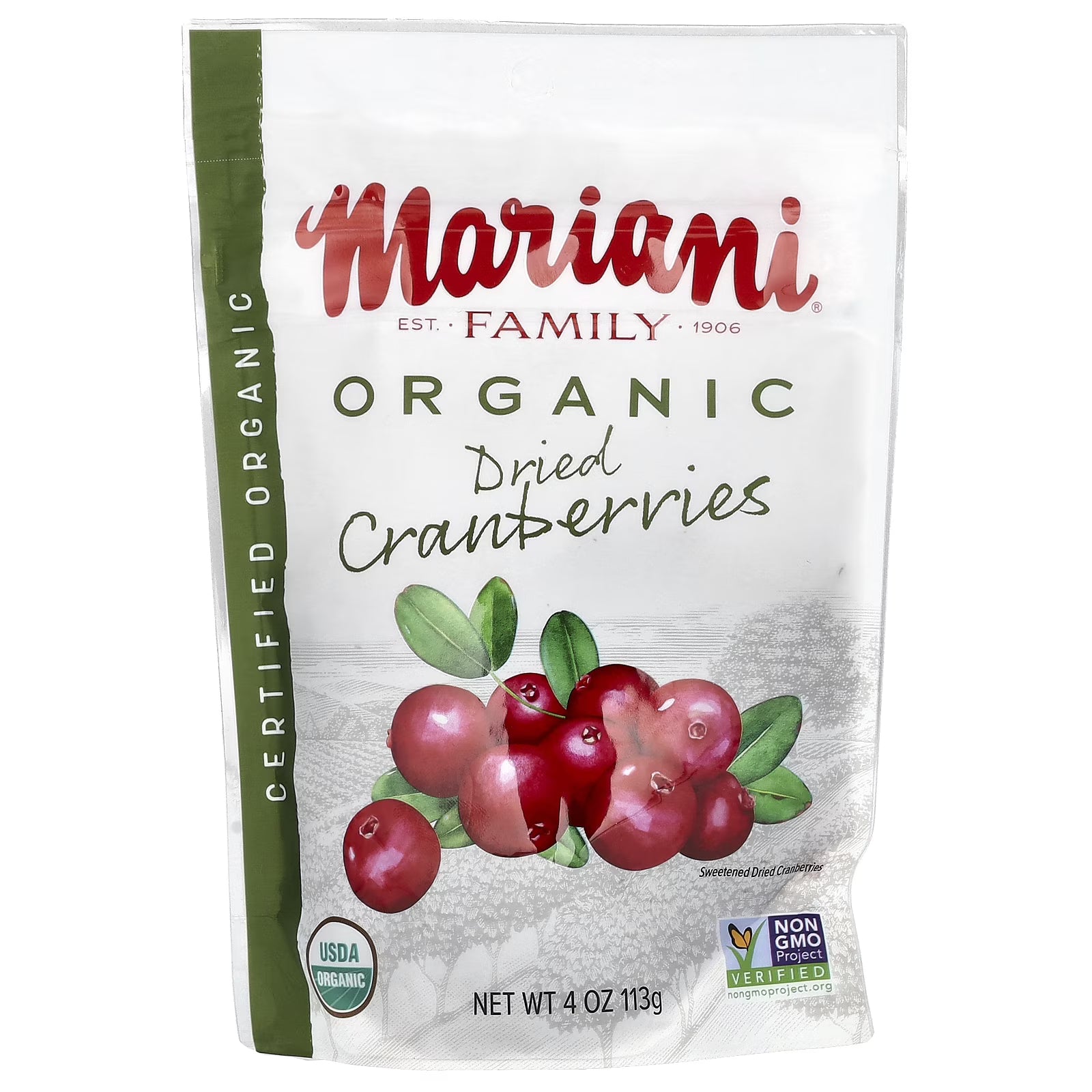 Mariani Dried Fruit Organic Dried Cranberries, 4 oz (113 g)
