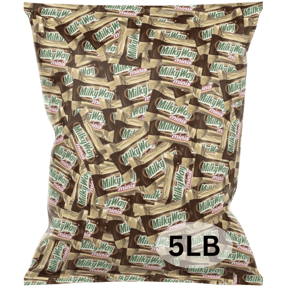 Milky Way (5lb) Miniatures Milk Chocolate Caramel Candy Bars, Individually Wrapped, Bulk 5-Pound Bag