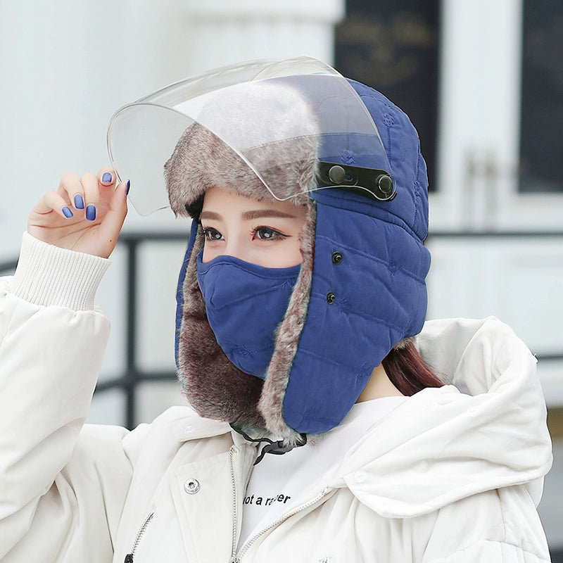 Women's Winter Cold-Proof Cycling Warm Artifact Eye Protection Hat - Jeglowstore