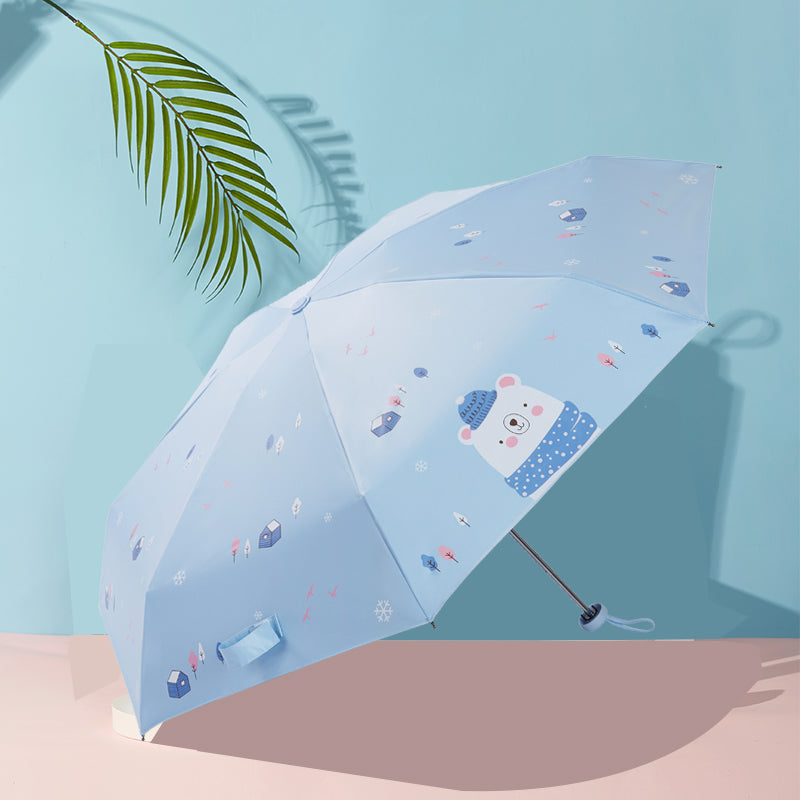 Paradise Ultra-Light Capsule Umbrella Sun Umbrella Umbrella Women's Sunny and Rain Dual-Use Five-Fold Umbrella Sun Protection UV Protection Small Portable