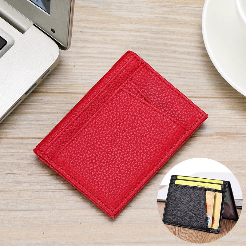 Ultra-Thin Genuine Leather Card Holder Men Driver's License Wallet Small and Simple Multi-Card Card Clip