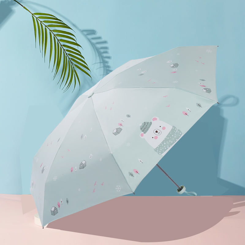 Paradise Ultra-Light Capsule Umbrella Sun Umbrella Umbrella Women's Sunny and Rain Dual-Use Five-Fold Umbrella Sun Protection UV Protection Small Portable