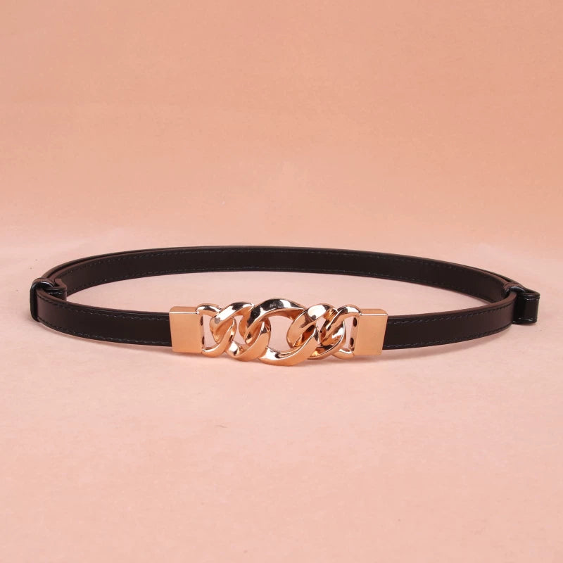 Women's Metal Simplicity Sweater Punch-Free Leather Belt - Jeglowstore