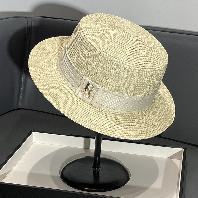 Japanese Style Straw Hat Women's 2023 New Summer French Style Sun-Blocking Straw Hat All-Match Face-Flattering Small Sun Hat