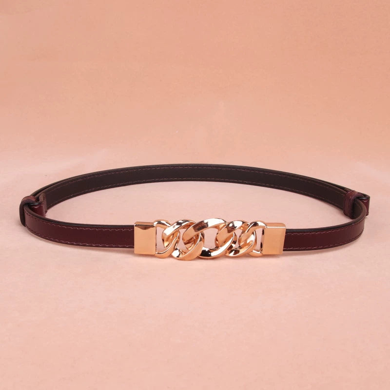 Women's Metal Simplicity Sweater Punch-Free Leather Belt - Jeglowstore