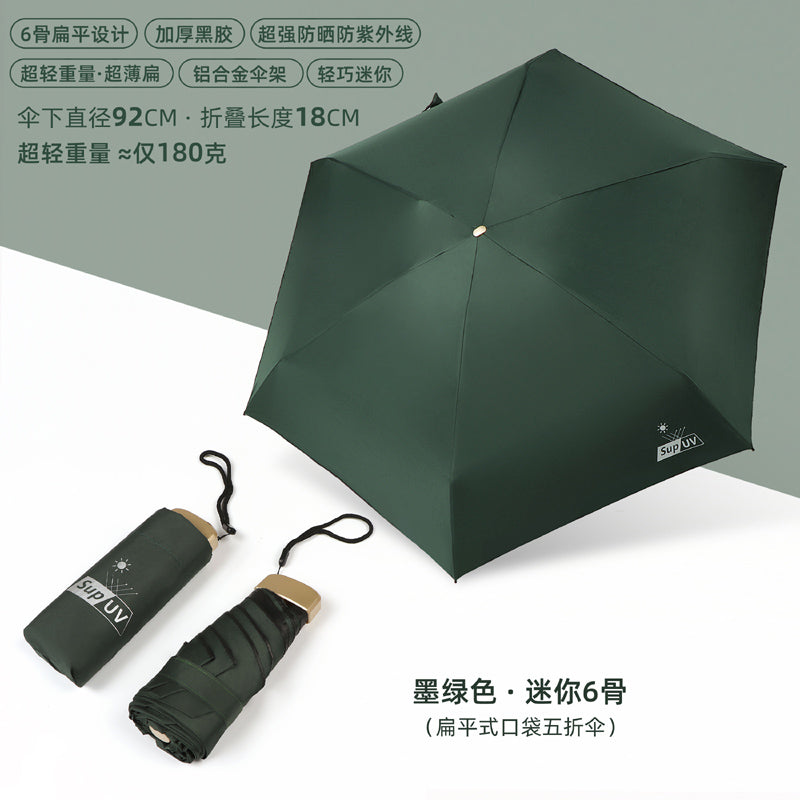 Aluminum Alloy Ultra-Light Portable Compact Foldable Mini Vinyl Sunshade All-Weather Umbrella Sun Protection UV Protection Sun Umbrella for Women