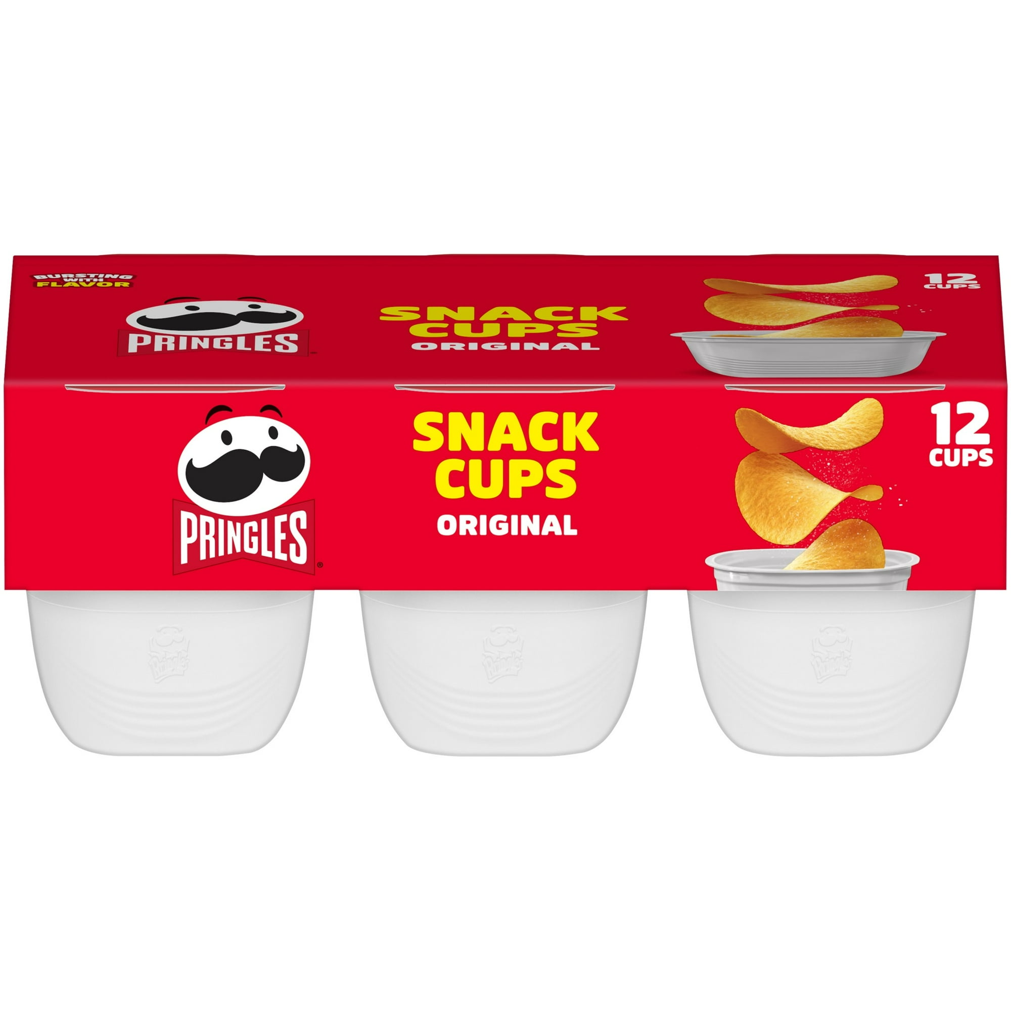 Pringles Snack Cups Original Potato Crisps Chips, Lunch Snacks, 12 Count