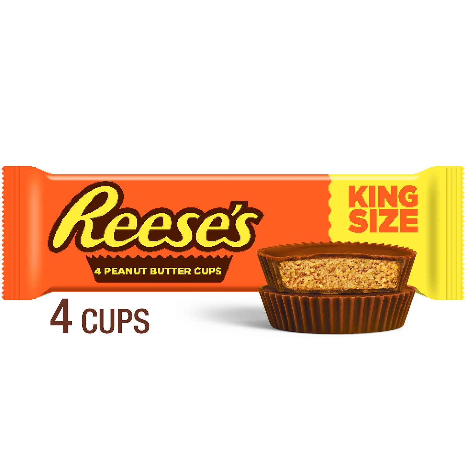 Reese's Milk Chocolate King Size Peanut Butter Cups Candy, Pack 2.8 oz