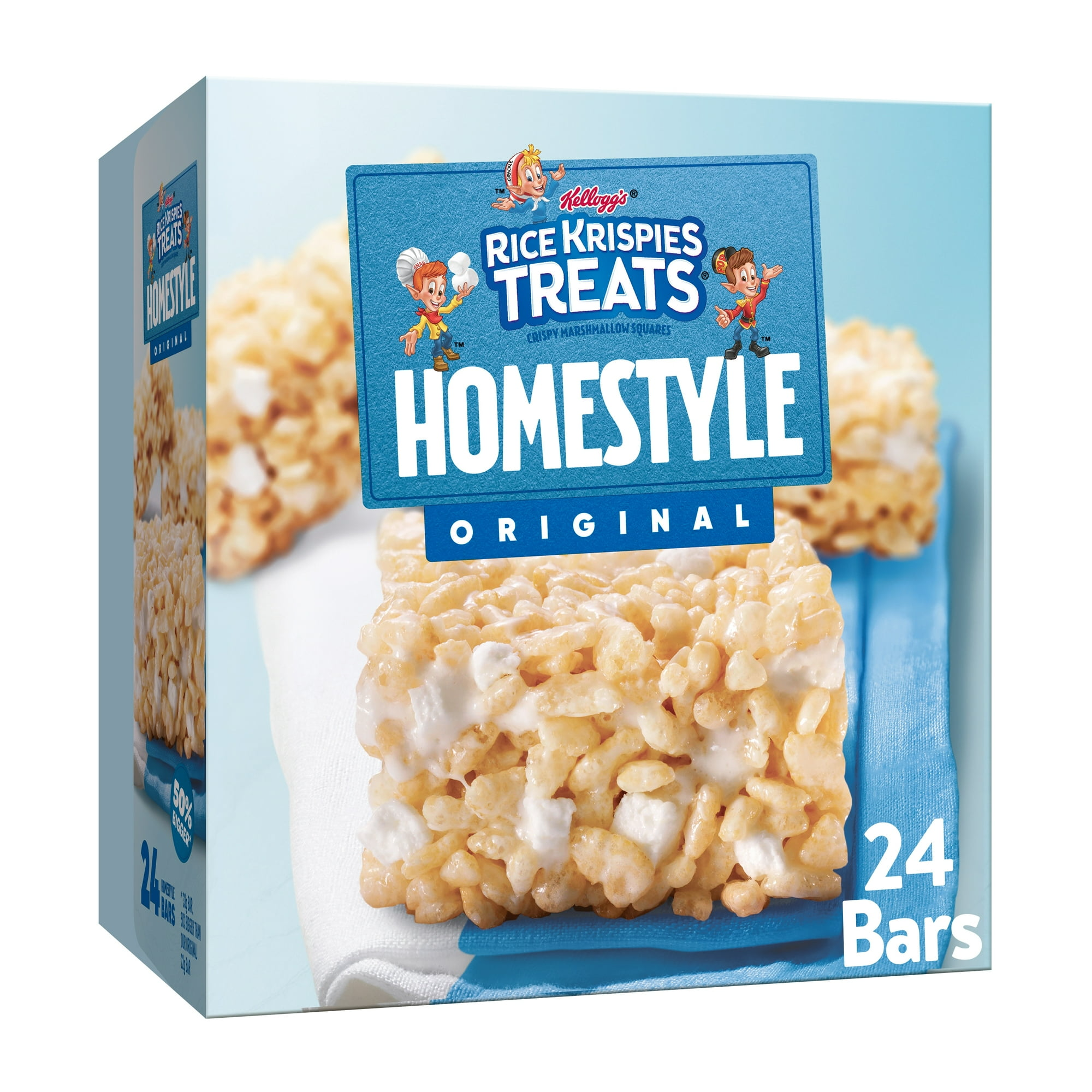 Rice Krispies Treats Homestyle Original Chewy Marshmallow Snack Bars, Kids Snacks, 27.9 oz, 24 Count