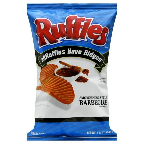 Ruffles Smokehouse Style Barbecue Flavored Potato Chips, 8.5 oz
