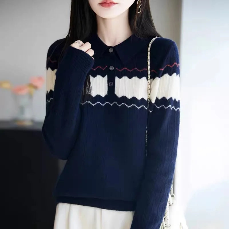 Women’s Preppy Wool Knit T shirt - Jeglowstore