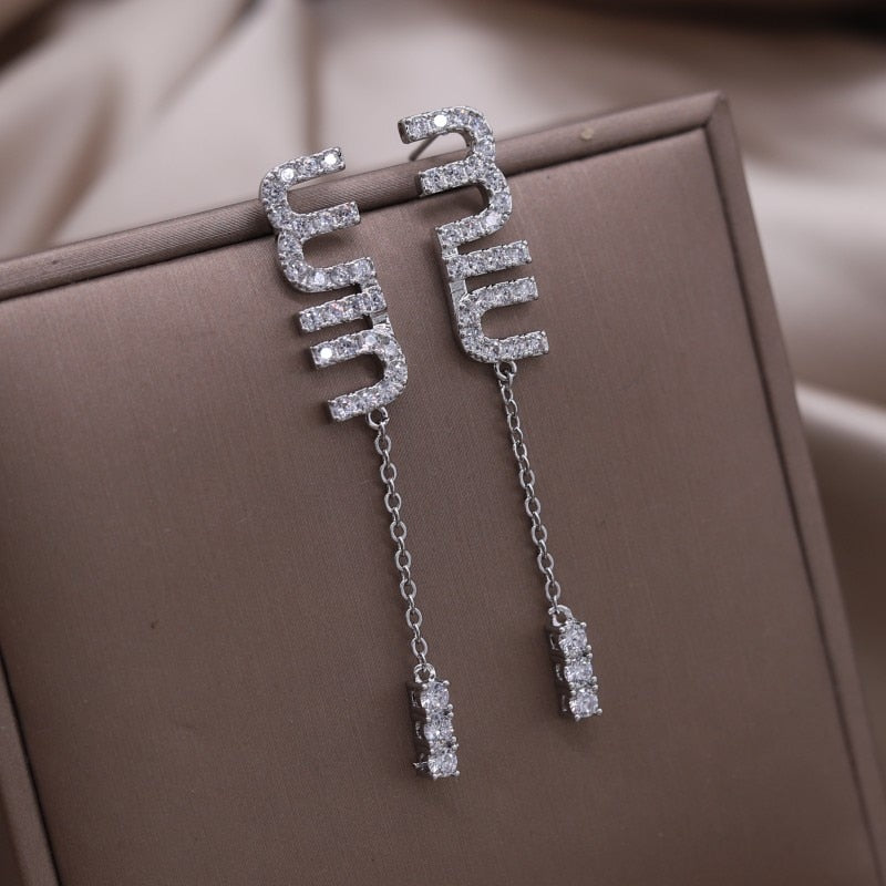 2023 Korean New Design Fashion Jewelry 14K Gold Plated Letter M Zircon Open Ring Elegant Women's Daily Work Accessories