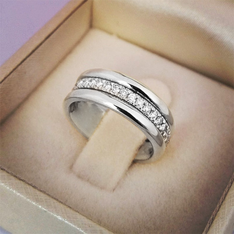 CAOSHI Trendy Female Wedding Bands with Two Tone Design Fashionable Design Engagement Ceremony Accessories Promise Jewelry Gift