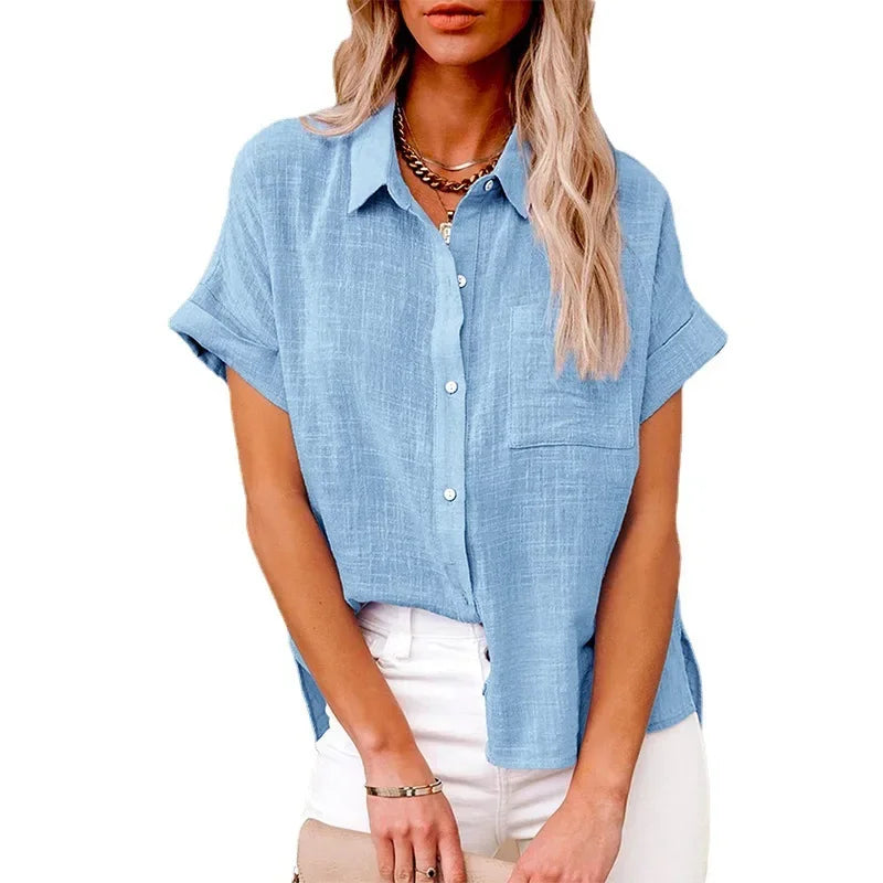 Women’s Short Sleeve Linen Top