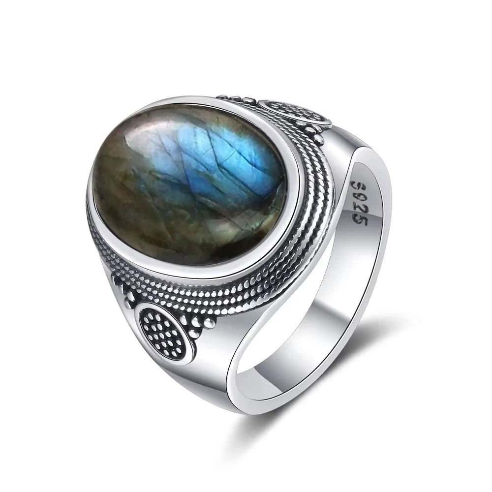 Vintage Black Onyx Sterling Silver Ring - Jeglowstore