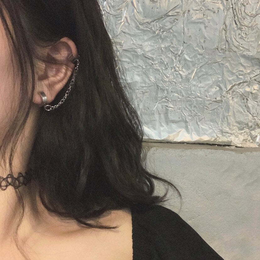 Simple Shine Star Cross Stud Earring Long Chain Tassel Earrings For Women Geometric Piercing Ear Jewelry Party Girl Gift