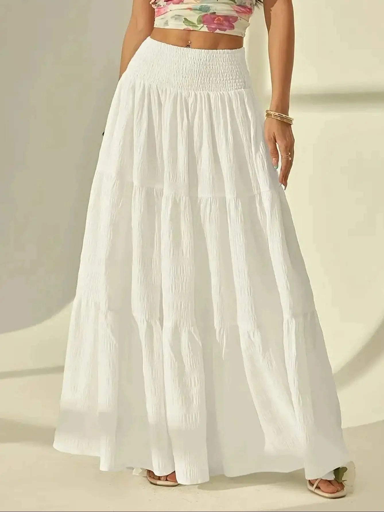 Tiered A-Line Maxi Skirt - Jeglowstore