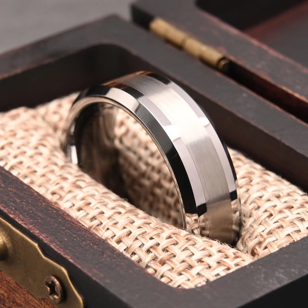 Silver Tungsten Couple Rings