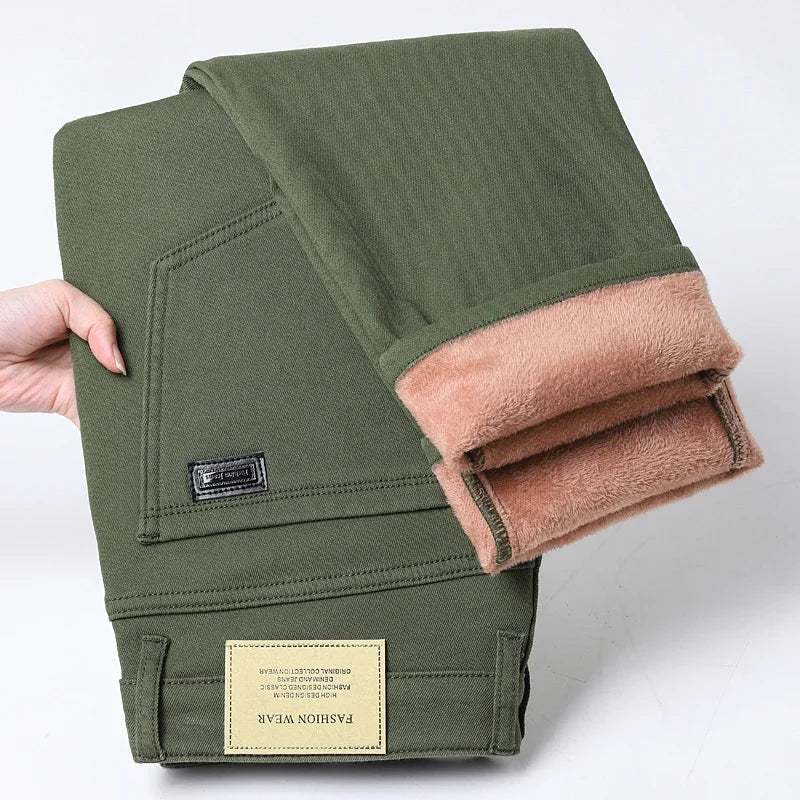 Men’s Winter Fleece Lined Jeans - Jeglowstore