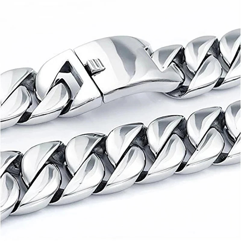 Silver Tone Cuban Curb Bracelet - Jeglowstore