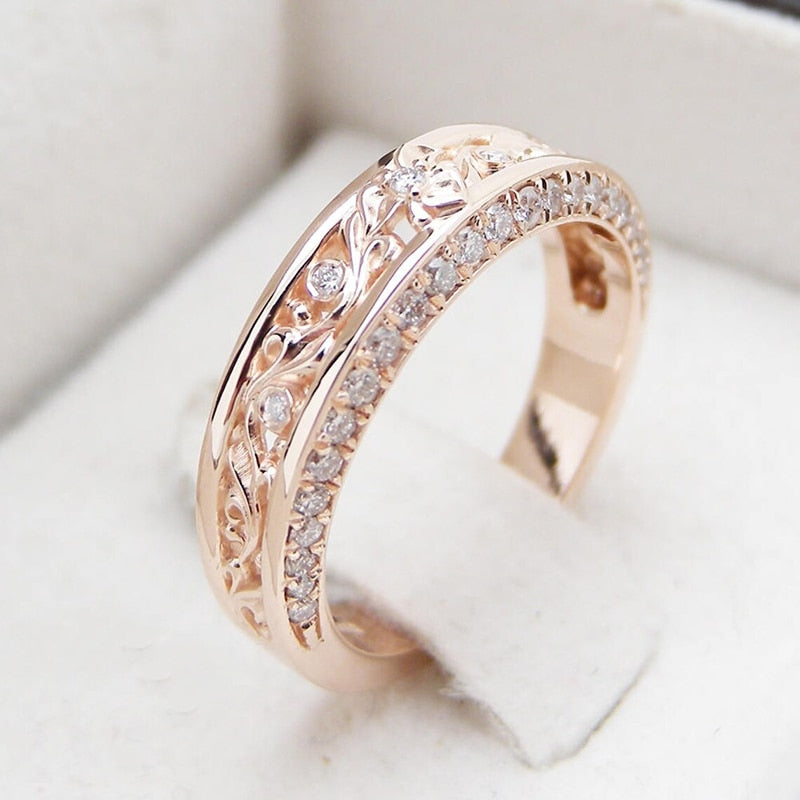 CAOSHI Trendy Female Wedding Bands with Two Tone Design Fashionable Design Engagement Ceremony Accessories Promise Jewelry Gift