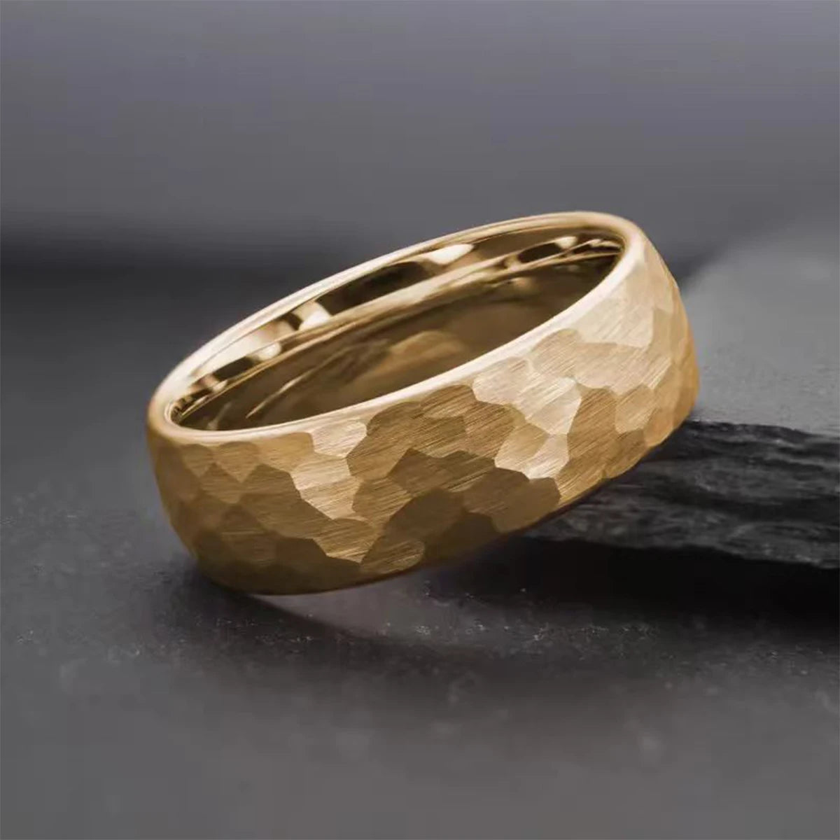 Hammered Tungsten Carbide Wedding Ring - Jeglowstore