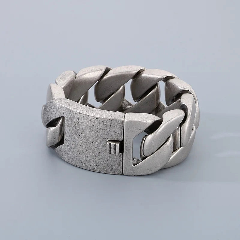 Silver Tone Cuban Curb Bracelet - Jeglowstore