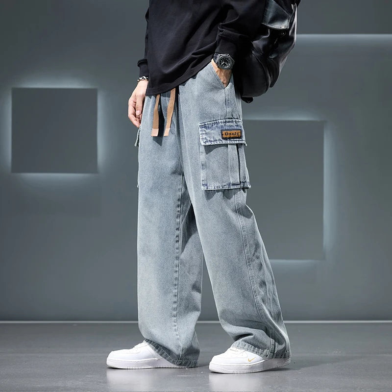 Men’s Casual Wide Leg Jeans - Jeglowstore
