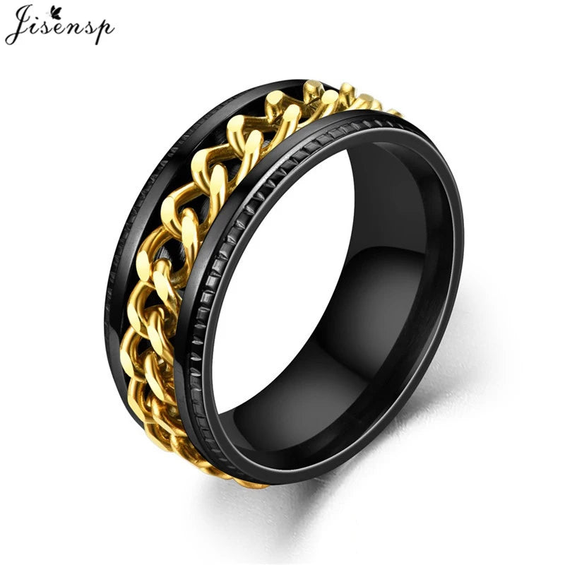 Rotatable Chain Fidget Ring for Men - Jeglowstore
