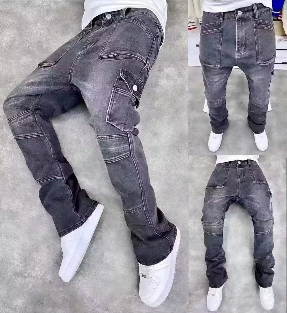 Distressed Vintage Men’s Denim Jeans - Jeglowstore