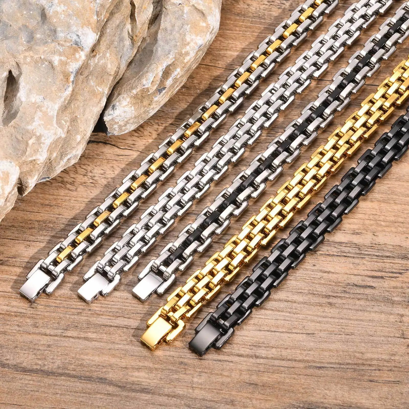 Gents Two-Tone Steel Bracelet - Jeglowstore