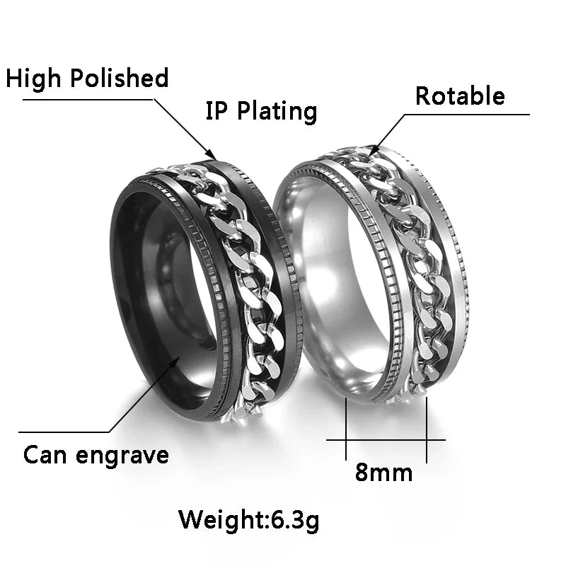 Western Fashion Rotatable Chain Ring - Jeglowstore