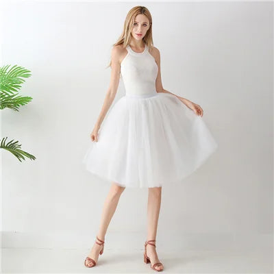 High Waist Tulle Midi Skirt