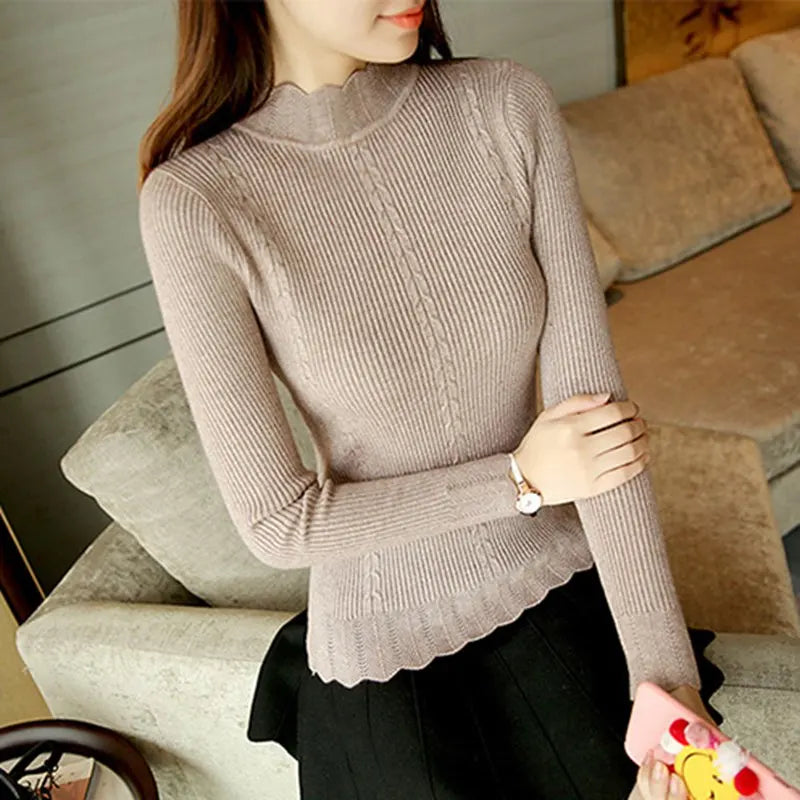 Women’s Basic Slim Fit Sweater - Jeglowstore